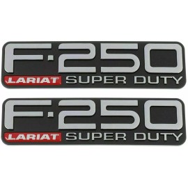 Wallsmart Pair Set 1999-2004 F-250 Lariat Super Duty Emblem 3D Badge Replacement For F250
