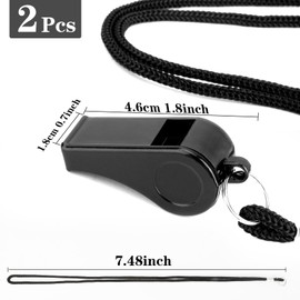 Whistle, Whistle for Coaches, 2 Pack Plastic Whistles for Adults, Coach Whistles with Lanyard, Referee Whistle Loud Crisp Sound Whistle Emergency for Teacher Polices Officials Sport Training Lifeguard