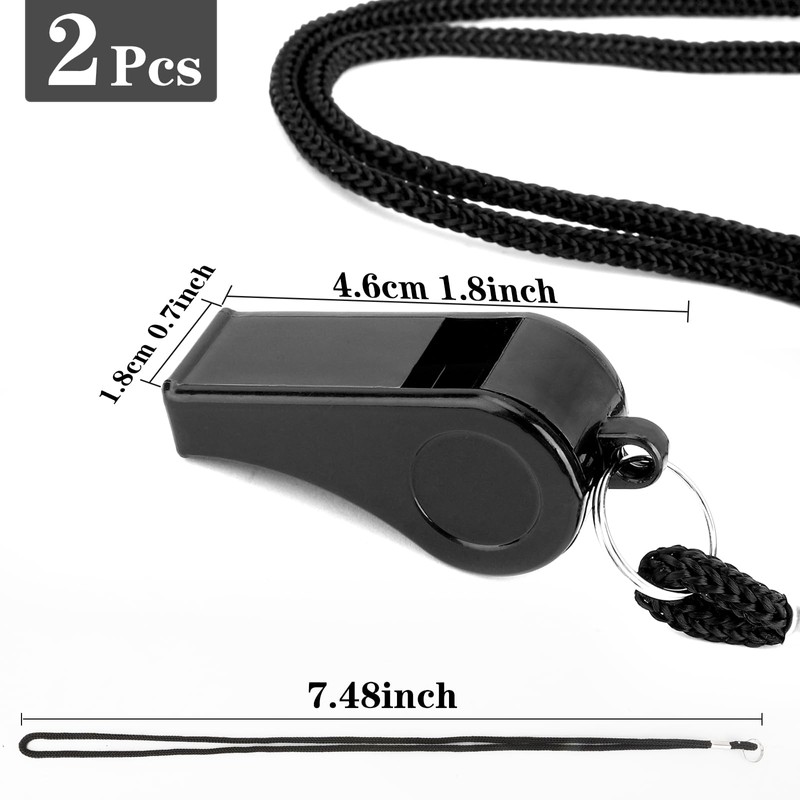 Whistle, Whistle for Coaches, 2 Pack Plastic Whistles for Adults,