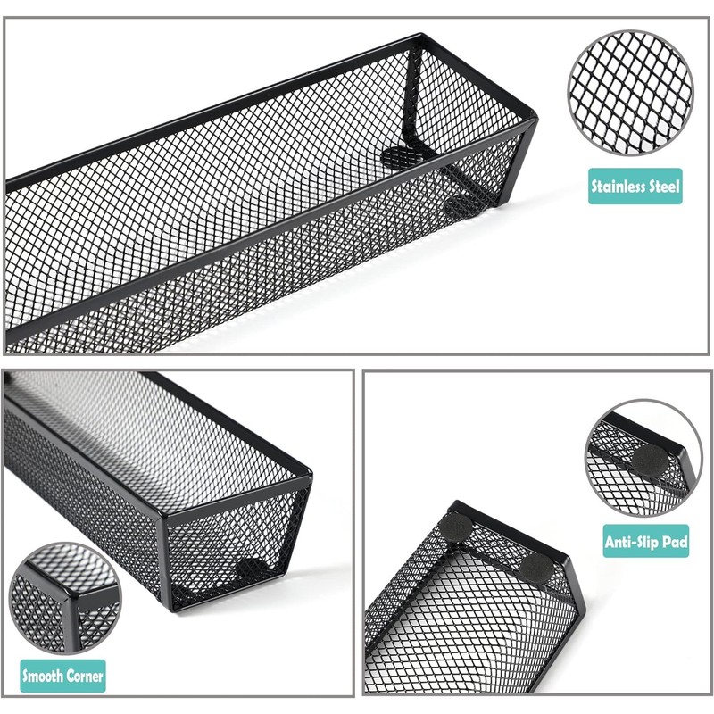 BYCY Silverware Drawer Organizer, Mesh Utensil Organizer for Kitchen Storage,
