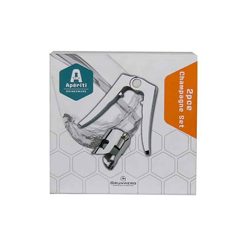 Grunwerg WS-821/2 Aperiti 2-Stück Champagne/Sektset – Edelstahl, Silber