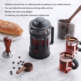 Cafetera de Prensa Francesa, Fácil de Limpiar Vidrio de Borosilicato Prensa de café Tetera de Prensa Francesa para Preparar café Té Apto para Lavavajillas