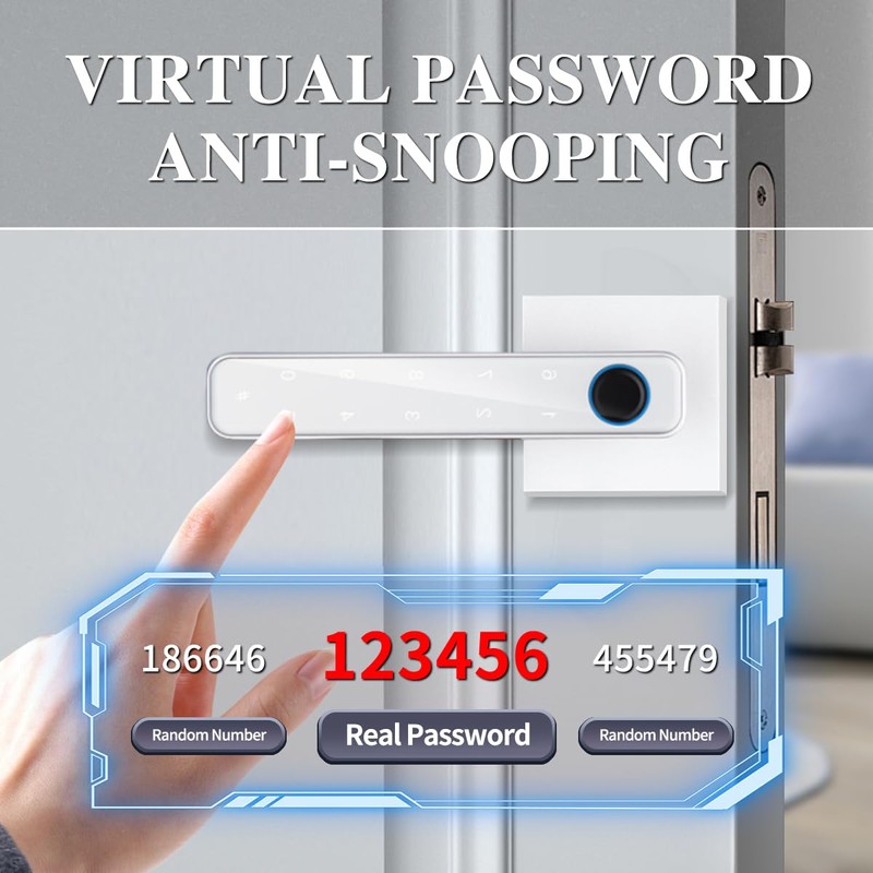 bijialock Fingerprint Smart Lock,3 in 1Touchscreen Door Lock, Biometric Door