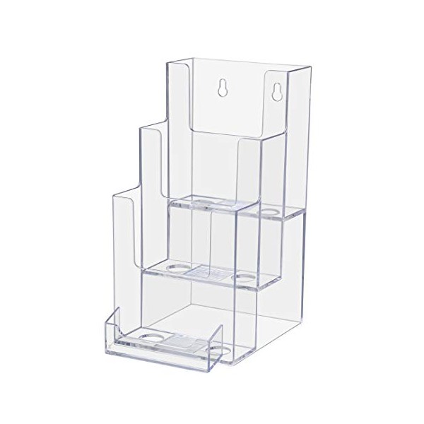 Marketing Holders 4"W Brochure Holder 3 Tier Multi Slot Display