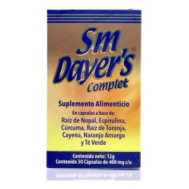 Sm Dayer's 30 Caps Raiz De Nopal, Toronja Cúrcuma Cayena Sabor Sin Sabor