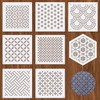 8pcs Plastic Sashiko Stencil, 8 Styles Geometric Embroidery Stabilizers White