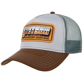 Stetson Since 1865 Trucker Cap Snapback Cotton One Size Small/Standard/Big Summer Winter, black / grey, 54