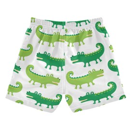 Pigsaly Cartoon Crocodiles Boys Swim Trunks Green Alligator Toddler Beach Board Shorts Baby Summer Bathing Suit L