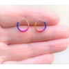 Rainbow Hoop Sleeper Earrings - 925 Sterling Silver