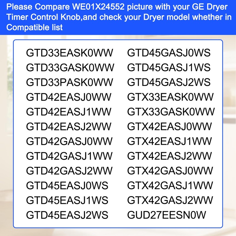 WE01X24552 Dryer Knob Replacement For GE Dryer Timer Control Center