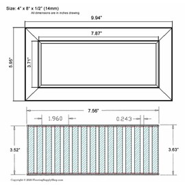 Chameleon Floor Vent Registers - Match Any Floor Tile, Hardwood or Laminate (4x8-12-AD)