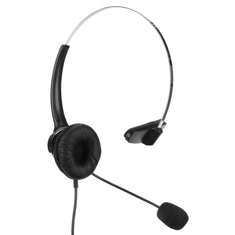 Telephone Headset RJ9 Earphone with 330° Adjustable Microphone for Home