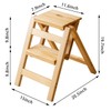 Latifolia Foldable 2 Step Stool, Wooden Step Stool with Floor