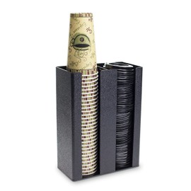 SOURCEONE.ORG Deluxe Black Acrylic Coffee Cup/Lid Soda Fountain Organizer Wall Mount or Counter Top Use