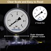 UHARBOUR Pressure Gauge Water 0-6 Bar, Pressure Gauge 1/4 Inch,