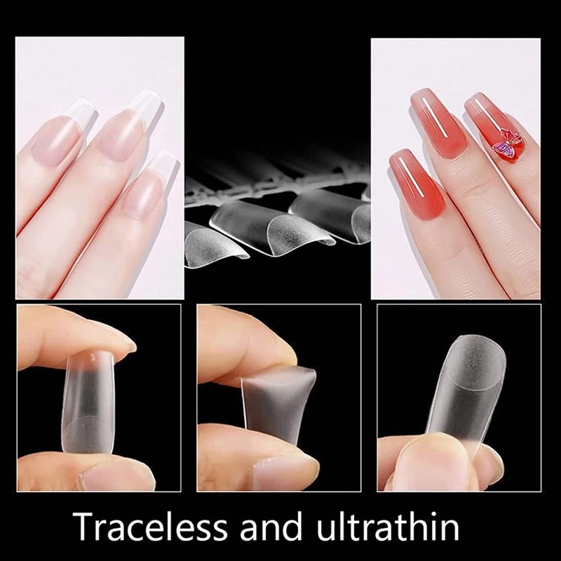 Clear Nail Tips, 240 Pieces Almond Nail Tips, Full Surface
