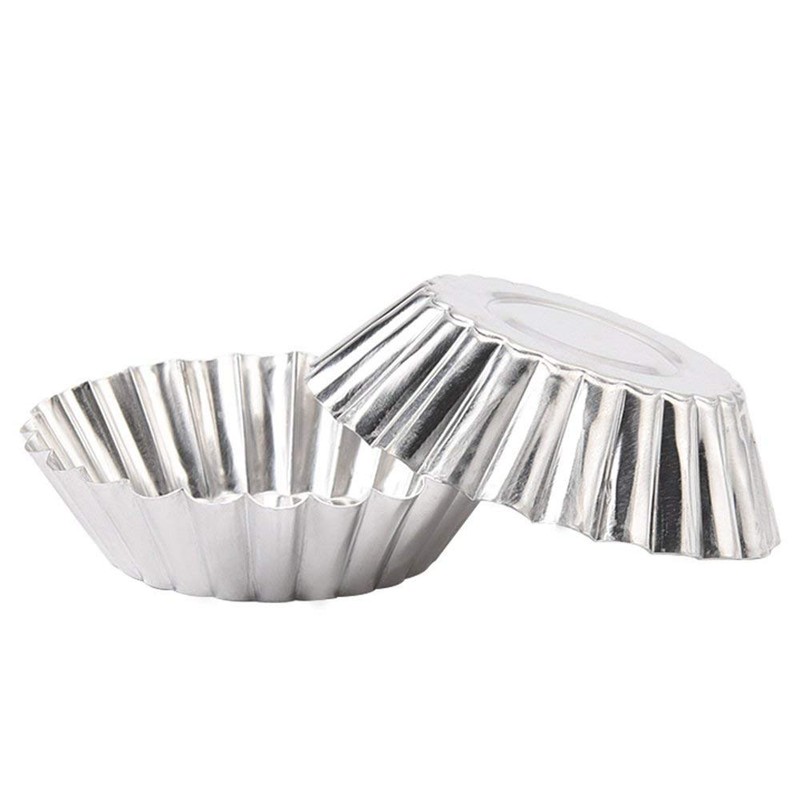 NNon-Stick Egg Tart Molds, Carbon Steel Mini Baking Cup, Reusable