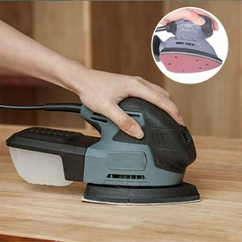 10 Pieces 140 x 140 x 98 mm 6-Hole Triangle Mouse Detail Sandpaper Hook and Loop Sanding Sheets 120 Grit