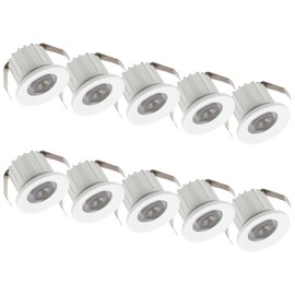 Sigmaled lighting, Mini LED Recessed Spotlight, 3W, Dimmable, Neutral White 4000K, 300 Lumens, Round Recessed Spotlight, 220/240V AC, Pack of 10 (5 Box of 2)