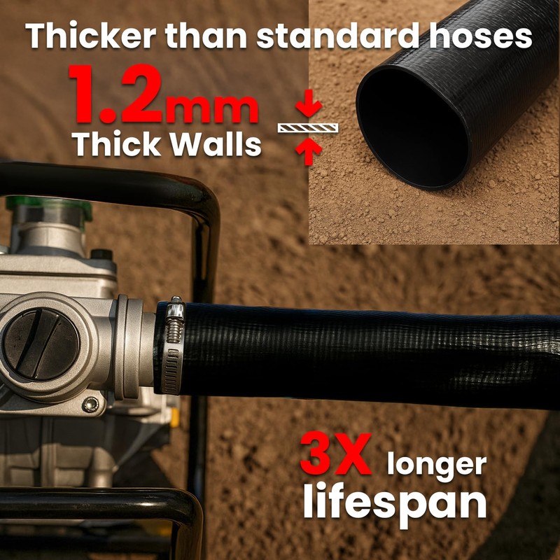 XtremepowerUS Backwash Hose Extra Heavy-Duty Pool Drain Hose 1.5" x