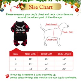 BINGPET Christmas Dog Pajamas - Soft Comfortable Dog Sweater Warm Pet Winter Clothes Classic Plaid Puppy Pajamas