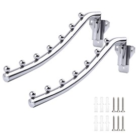 Clothes Hanger Wall Foldable Metal Clothes Fan Wall Mounted Foldable Pack of 2 180° Rotating Clothes Rack Wall Clothes Rail Hook Foldable for Laundry Room Bathroom Balcony