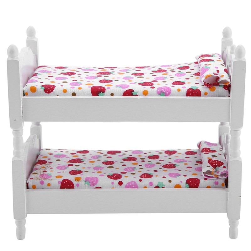 1:12 Doll House Mini Furniture Children Bedroom Model Bunk Bed