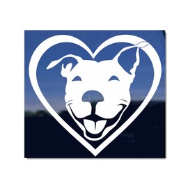 Pitbull Love Heart | Smiling Pit Bull Terrier Dog Vinyl Car Truck Window Decal Sticker by NickerStickers®