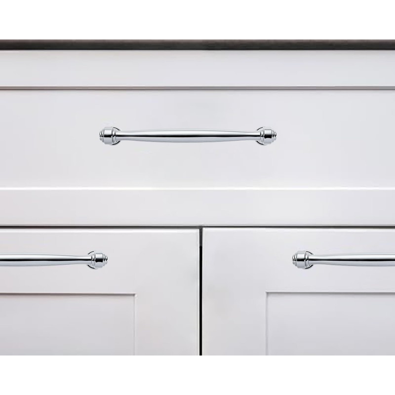 khtumeware 10 Pack 3-3/4 Inch(96mm) Vibrant Polished Chrome Cabinet pulls