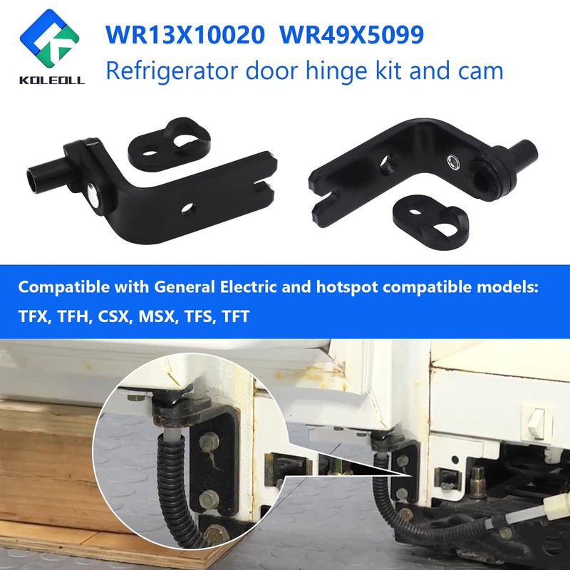 2PC KOLEOLL wr13x10020 Fits for GE Refrigerator Hinge Bottom