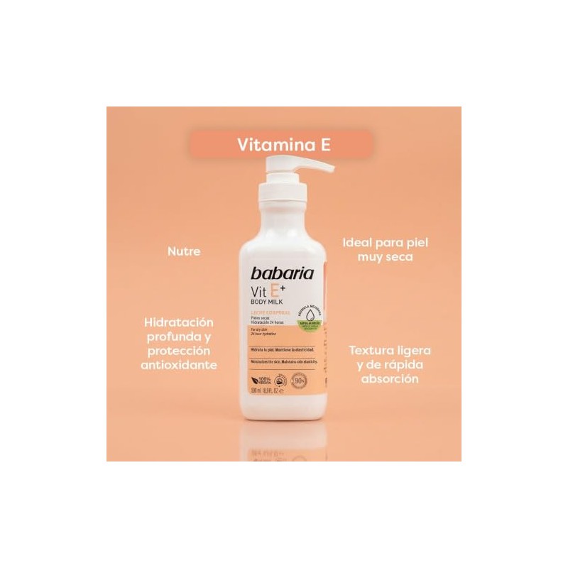 Babaria Crema Hidratante Corporal Vitamina E 500 ml