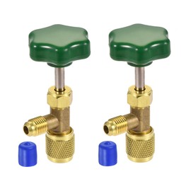 sourcing map Self-sealing Can Tap Valve 1/4 SAE 7/16-28 UNEF Thread Bottle Opener for Refrigeration A/C Charging, Pack of 2