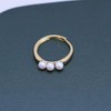 JDE Women's 3 Row Natural Freshwater Pearl Ring, One Size