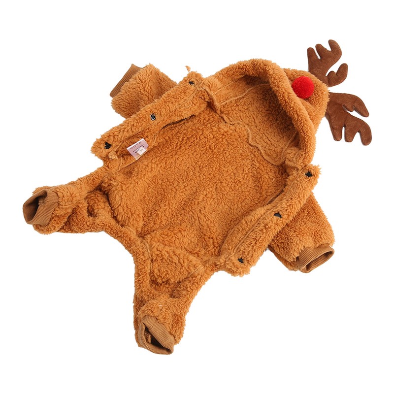 Reindeer Dog Hoodie Interesting Soft Warm Dogs Winter Pajamas for