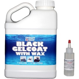 Fiberglass Supply Depot Black Gelcoat With Wax Gallon with 60cc Hardener (MEKP)