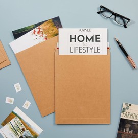 25-Pack Stay Flat Rigid Mailers 9x11.5 with Self Adhesive Seal, 450 gsm Sturdy Bulk Brown Cardboard Envelopes for Shipping Photos, Magazines, Comic Books, Art Prints, Documents, Collectibles