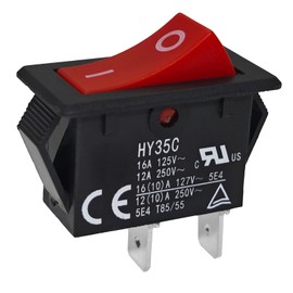 HY35C Push Button Switch - ON-Off 2-Pin AC 125/250V 16/12A Rocker Switch for Household Electrical Appliances Industrial Electric