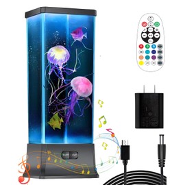 COLORLIFE Cool Electric Jellyfish Lamp with Bluetooth Speaker Music Gift for Boys Girls Adults Aquarium Tank Sensory Mood Night Light for Decorate Relax