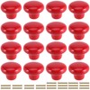 JAPCHET 16 Pack Red Ceramic Cabinet Knobs, Single Hole Ceramic