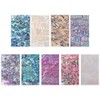 Pokinge 9pcs DIY Nail Decals Abalone Shell Slice 3D Nail