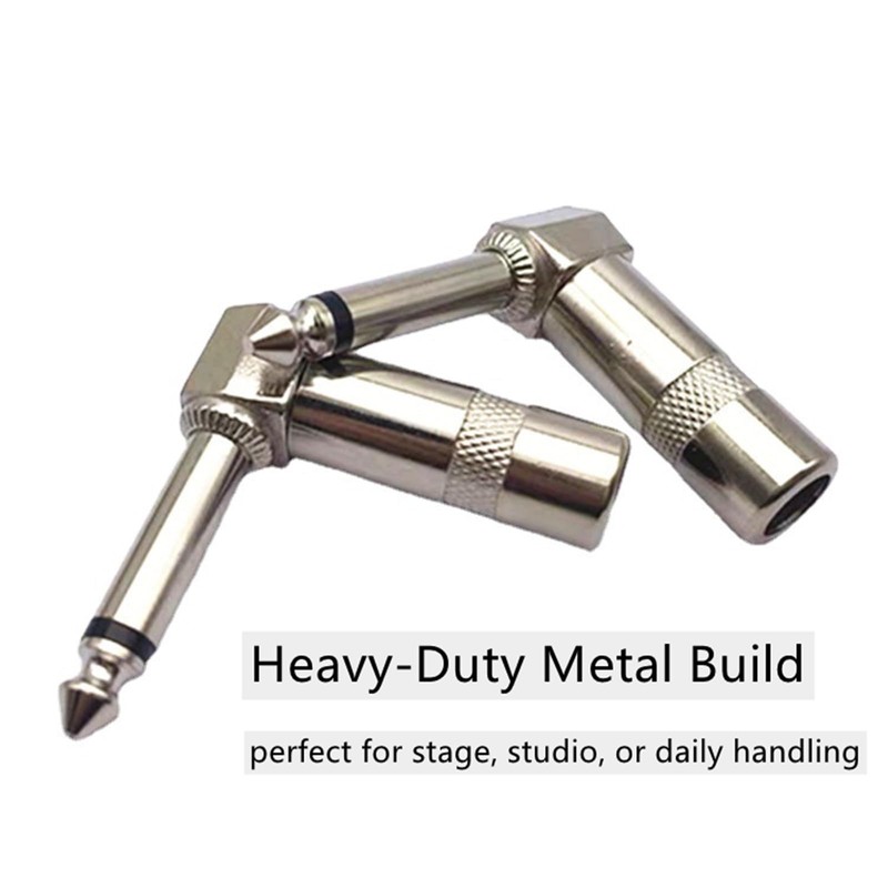 4 Pack Premium 1/4" Right Angle Guitar Cable Adapter |