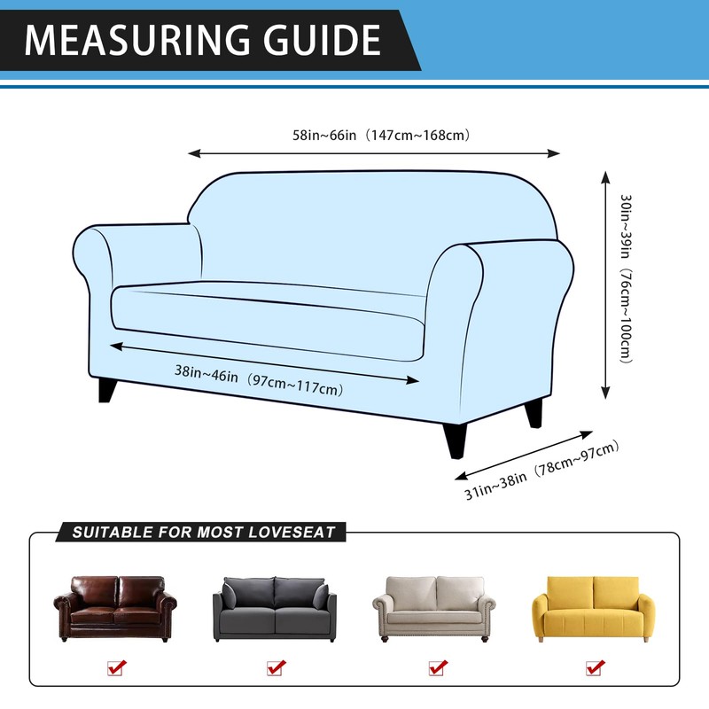 Pfrstuv Loveseat Sofa Slipcover Leather Look Couch Covers for 2