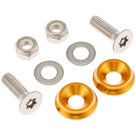 C.F.POSH 200374 Torque Stepper Bolt & Nut Set for License Plate Fixing Stainless Steel/Gold