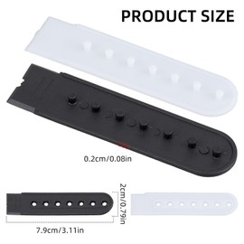 NICENEEDED 40 PCS Plastic Hat Extender, Holes Adjustable Cap Half Size Extenders, Plastic Repair Snap Buckle Strap Hat Size Extension Accessories for Caps Repairing (Black and White)