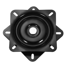 sourcing map 5" Bar Stool Swivel Replacement, 360° Rotation Lazy Susan Turntable, Square Ball Bearing Seat Swivel Base Mount Plate for Recliner Chair or Table, Black (125x1.8mm)