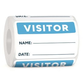Visitor Pass Stickers – 300 Writable Name Tag Labels, 2 x 3 Inch, Self-Adhesive Identification Badges for Office, School, Events (300Pcs-Light Blue)