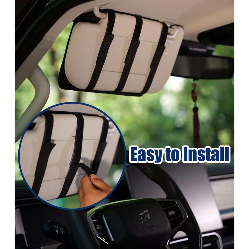 Semi-Rigid Car Sun Visor Organizer, Molle Panel Vehicle Storage with