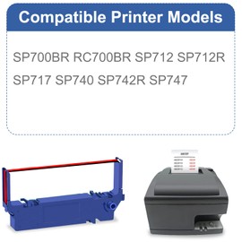 24 Pack SP700 Ribbon Replacement for SP700 Printer Ribbon Black and Red SP700 SP-700 RC700 RC-700 Use with Star SP700 SP700BR RC700BR SP712 SP712R SP717 SP742R SP747 SP740 Printer (24 Packs)