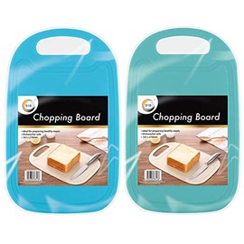 Plastic Chopping Board, Cutting Board, Cutting Tray, Twin Pack, Mixed Colours, Dishwasher Safe, 27cm x 16.5 cm