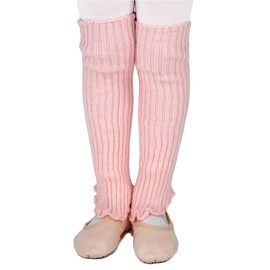 DANCEYOU Ballet Leg Warmers Girls Children Dance Warmers Ballet Warmers with Heel Hole Leg Warmers 40 cm for Dancing Sports Yoga, pink